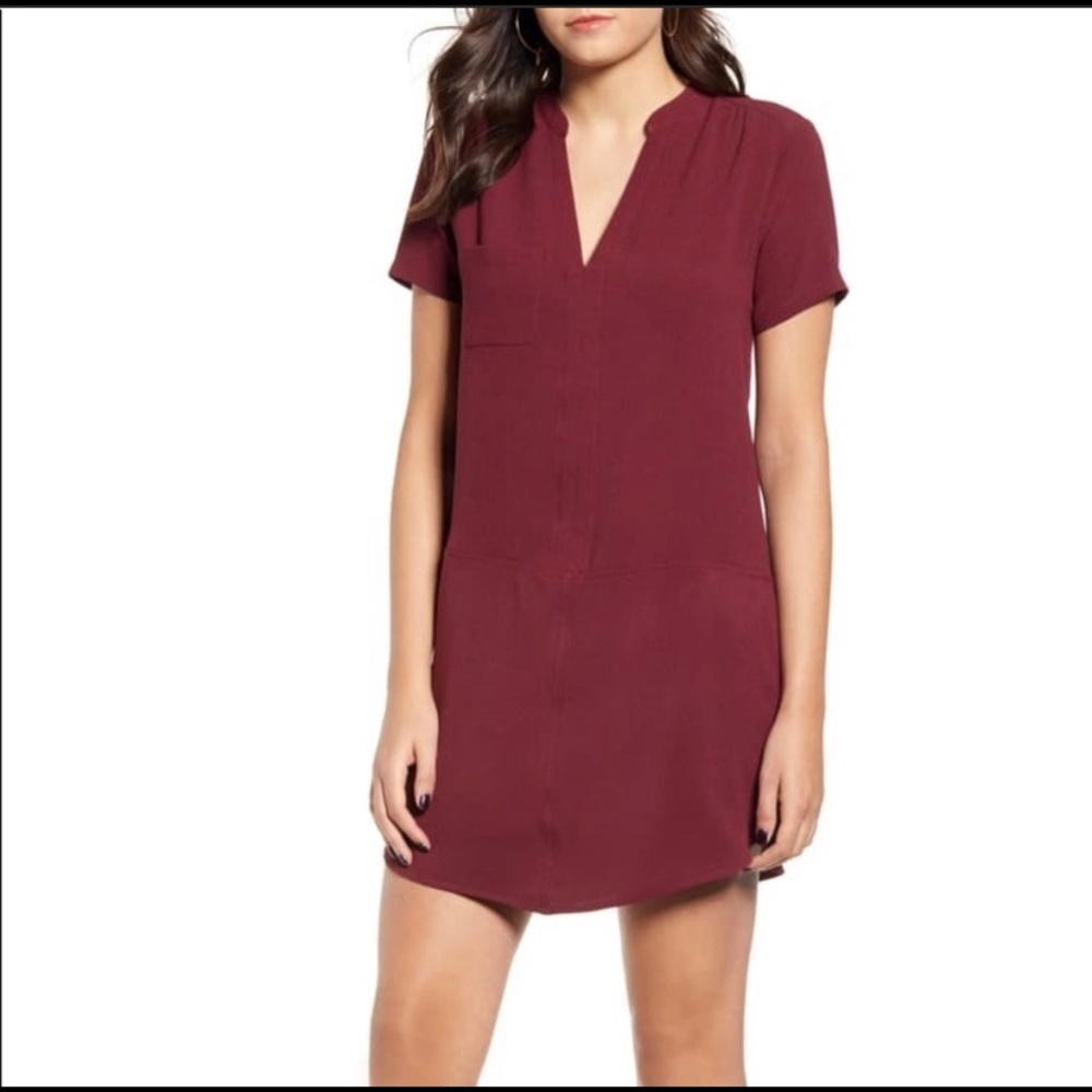 Maroon shift dress
